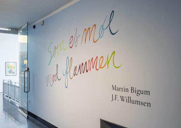 Installation view, J.F. Willumsen and Martin Bigum, Willumsens Museum, 2024, J.F. Willumsen and Martin Bigum, Som et møl mod flammen/ Like a moth to the flame, Willumsens Museum and Randers Kunstmuseum, Jan.-Oct. 2024, curated by Merete Sanderhoff