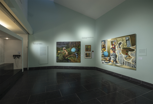 Installation view, J.F. Willumsen and Martin Bigum, Willumsens Museum, 2024, J.F. Willumsen and Martin Bigum, Som et møl mod flammen/ Like a moth to the flame, Willumsens Museum and Randers Kunstmuseum, Jan.-Oct. 2024, curated by Merete Sanderhoff