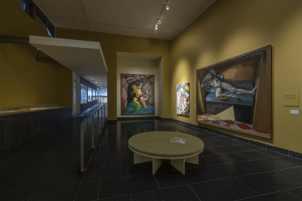 Installation view, J.F. Willumsen and Martin Bigum, Willumsens Museum, 2024, J.F. Willumsen and Martin Bigum, Som et møl mod flammen/ Like a moth to the flame, Willumsens Museum and Randers Kunstmuseum, Jan.-Oct. 2024, curated by Merete Sanderhoff