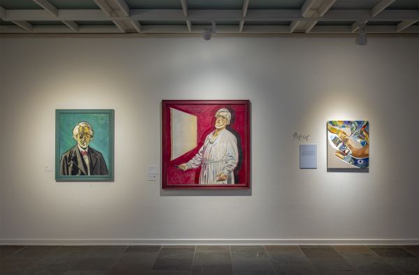 Installation view, J.F. Willumsen and Martin Bigum, Willumsens Museum, 2024, J.F. Willumsen and Martin Bigum, Som et møl mod flammen/ Like a moth to the flame, Willumsens Museum and Randers Kunstmuseum, Jan.-Oct. 2024, curated by Merete Sanderhoff