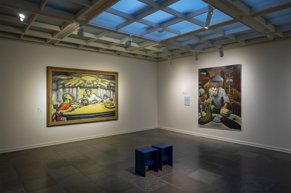 Installation view, J.F. Willumsen and Martin Bigum, Willumsens Museum, 2024, J.F. Willumsen and Martin Bigum, Som et møl mod flammen/ Like a moth to the flame, Willumsens Museum and Randers Kunstmuseum, Jan.-Oct. 2024, curated by Merete Sanderhoff