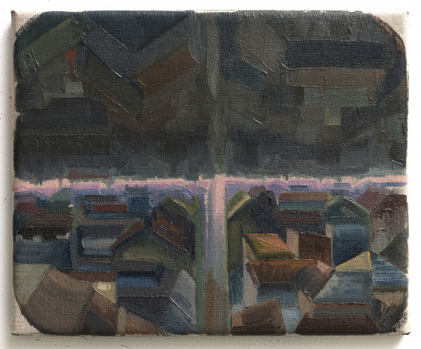 SynchroniCity, 2017, Oil on canvas w. rabbitglue, private collection