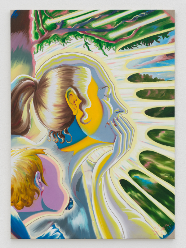 The Insight (Wolfs Hour), 175 x 125 cm, oil on canvas, 2024, The bubbles ( and the Lions Mane Jelly Fish!) in the creek, Charlotte Fogh Gallery, Oct.-Nov. 2024