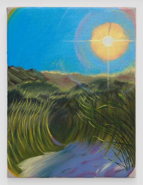 A yet unseen moment (behind Svinkløv Badehotel, Sept. 2024) 40 x 50 cm, oil/canvas, 2024, The bubbles ( and the Lions Mane Jelly Fish!) in the creek, Charlotte Fogh Gallery, Oct.-Nov. 2024