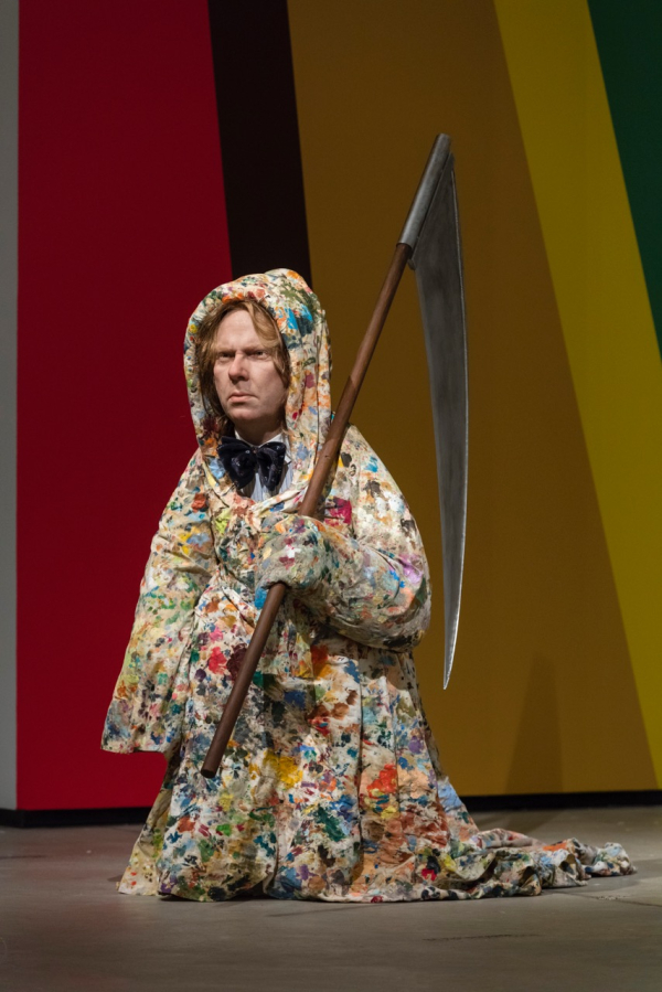 I go through art/as art goes through me, Wax, pvc, hair, plastic, used painting cloths, shirt, bow tie, 2016
Arken- Museum of Modern Art