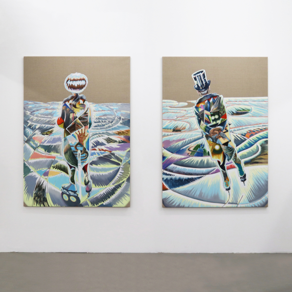 A Sudden Memory and Change of course as installed at Charlotte Fogh Gallery, 2021, Another World 2020-21