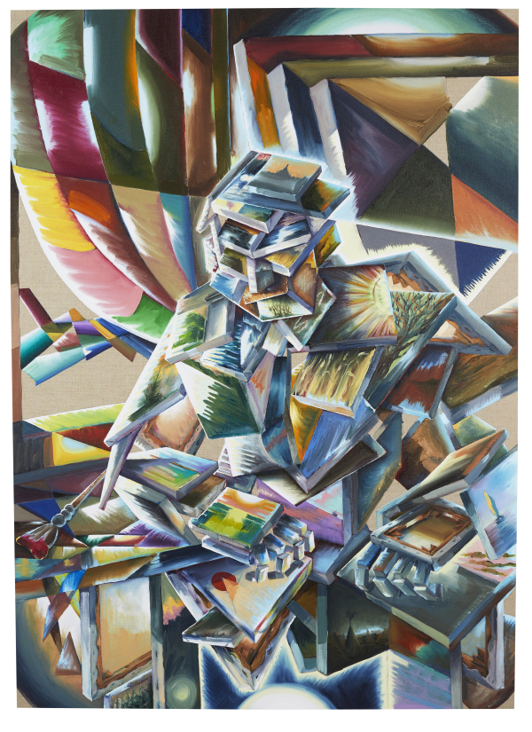 The Old Artist, 175 x 125 cm, oil on canvas w. rabbit glue, 2021, Another World 2020-21