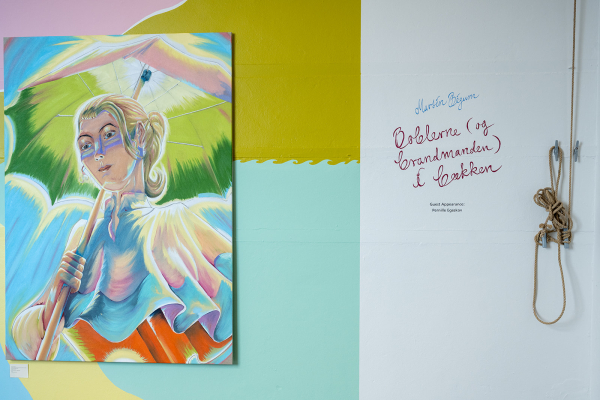 Miranda, 175 x 135 cm, oil on canvas w. rabbitglue, 2022, Boblerne (og brandmanden) i bækken, Oluf Høst Museet, Bornholm, until October, 2026
