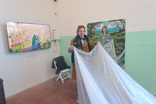 The video by Martin was also shown with his piano improvisations as the soundtrack, listen to The Ocean Doesn't Sleep At Night, Boblerne (og brandmanden) i bækken, Oluf Høst Museet, Bornholm, until October, 2026